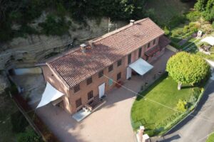 Aerial view of the house